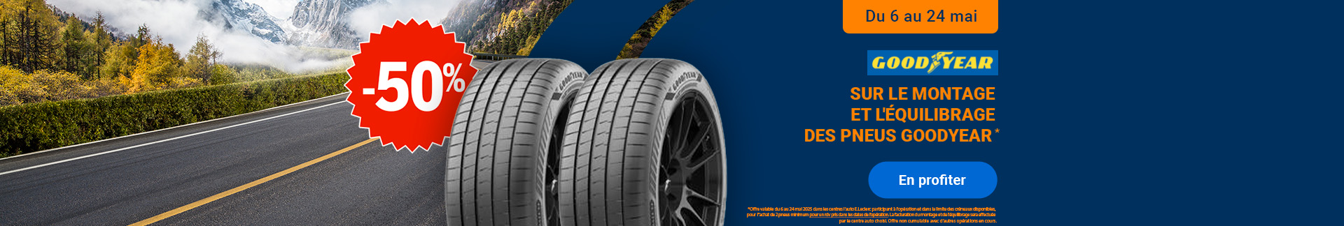 Montage & équilibrage GOODYEAR à -50%